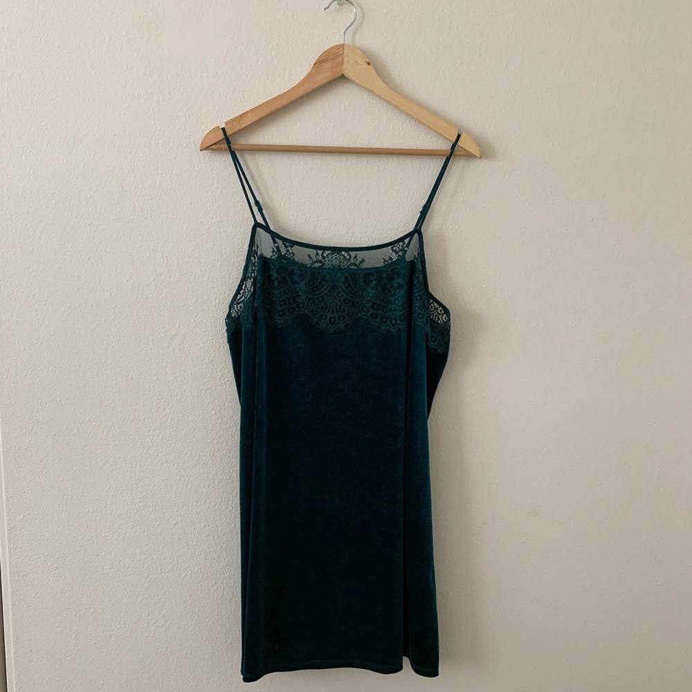 Dark Green, Velvet Cocktail Dress